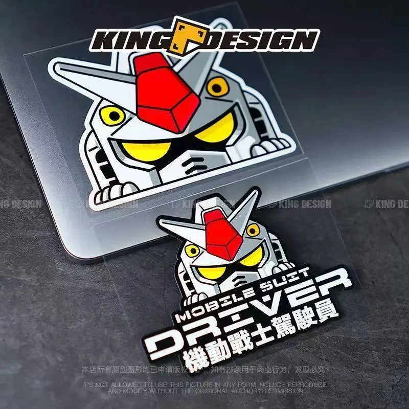 Cartoon Robot Car Sticker for Trunk or Laptop