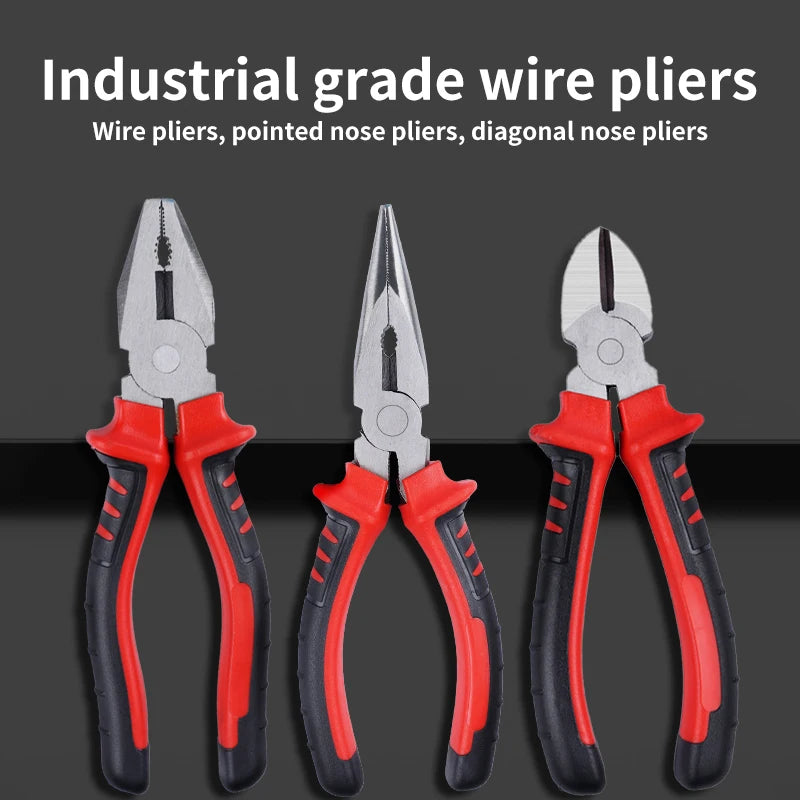 Heavy-Duty 3-Piece Pliers Set: Diagonal, Needle-Nose & Wire Cutters - image 6