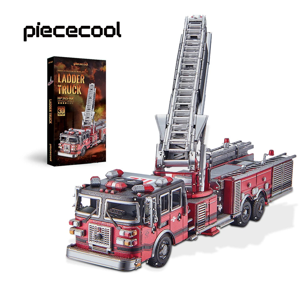 3D Stainless Steel Metal Puzzle Ladder Fire Truck Model Kit