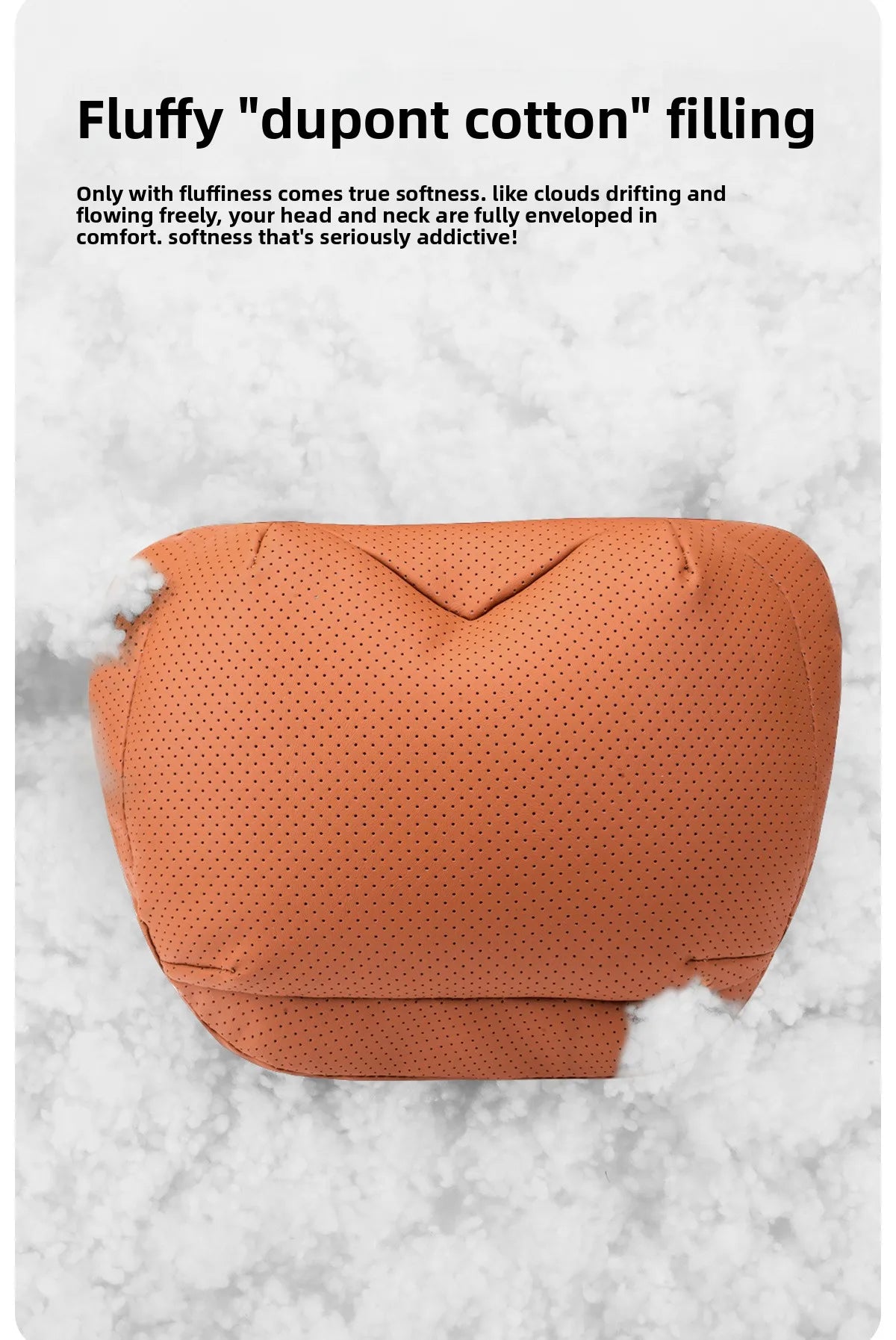 Perforated Artificial Leather Car Headrest or Backrest Cushion