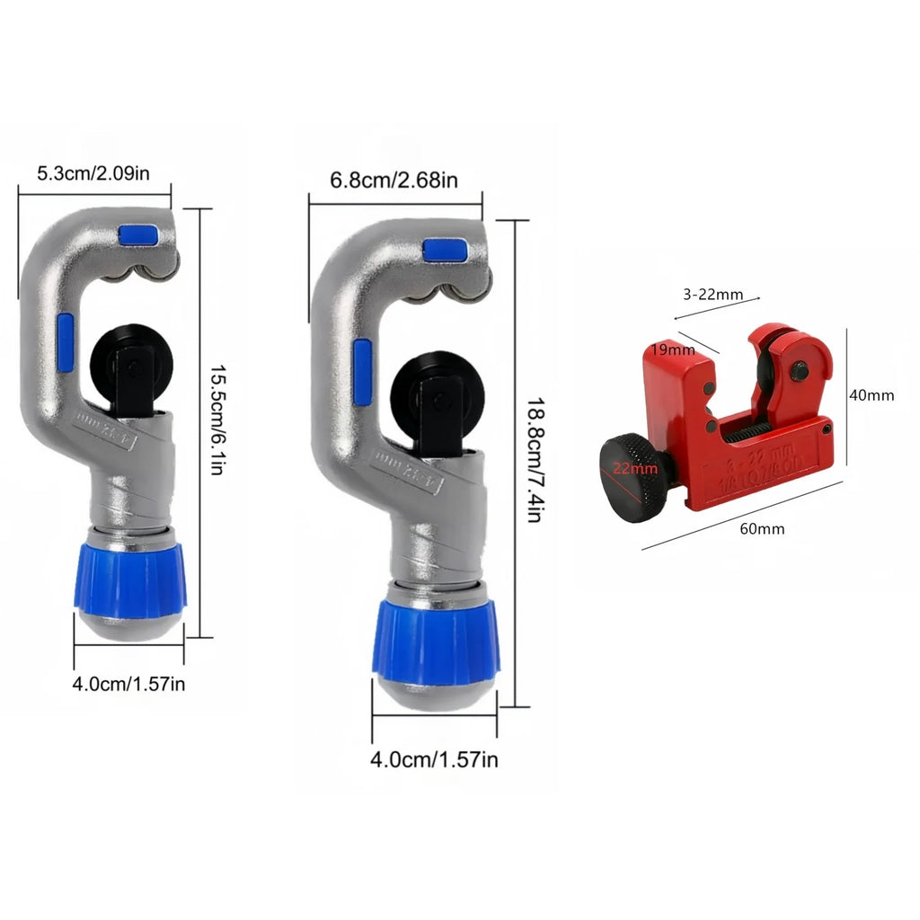 Copper Pipe Cutter Set Heavy Duty Tubing Tool with Mini Tube Cutter for Copper Plastic Pipes Aluminum Brass Thin Stainless Steel