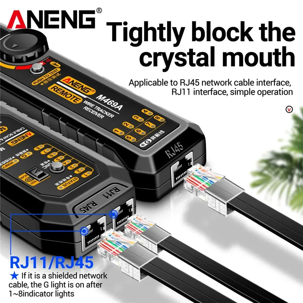 Network Cable Tester RJ45 RJ11  ANENG M469A Network Analyzer LAN Cable Tester Wire Tracker Tracer Toner Detector Line Test Tools
