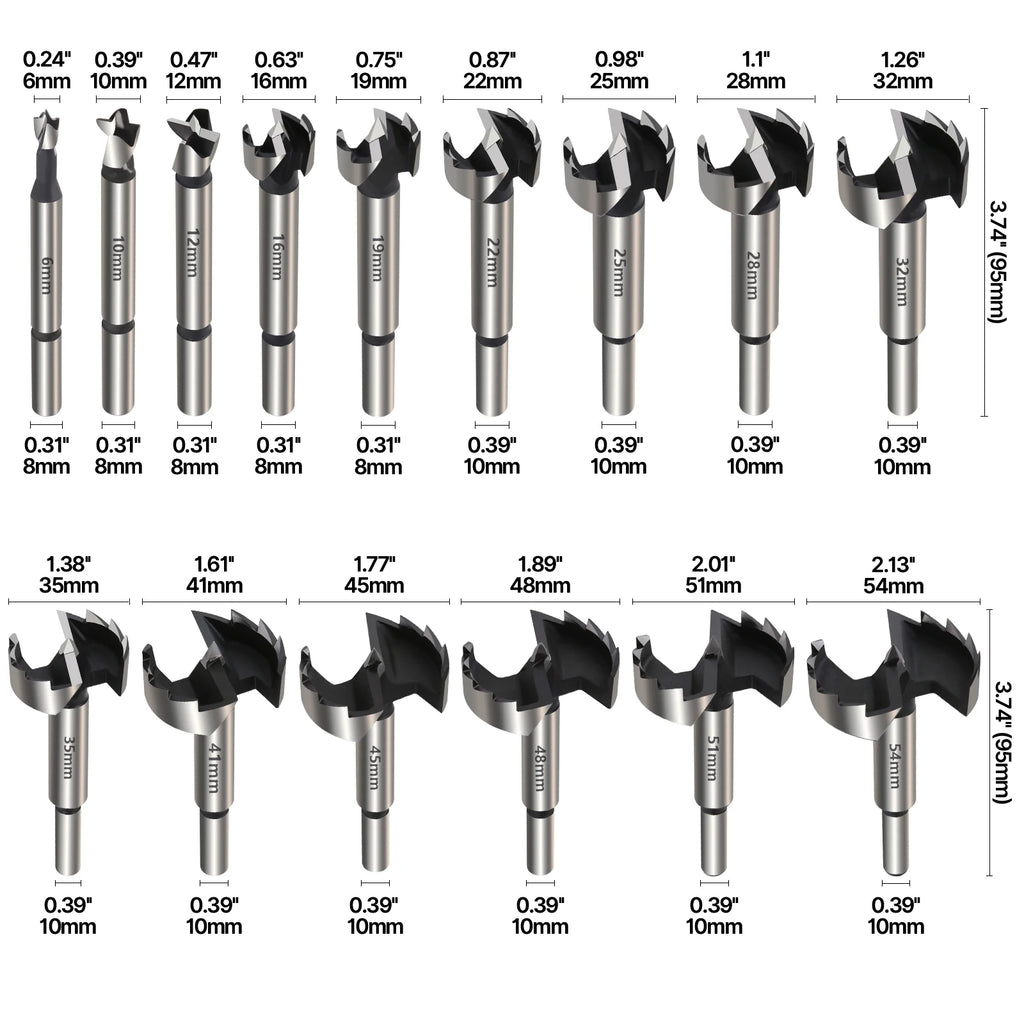 Versery 1Pc 6mm-100mm Forstner Woodworking Tools Hole Saw Hinge Boring Drill Bits Round Shank High Carbon Steel Cutter