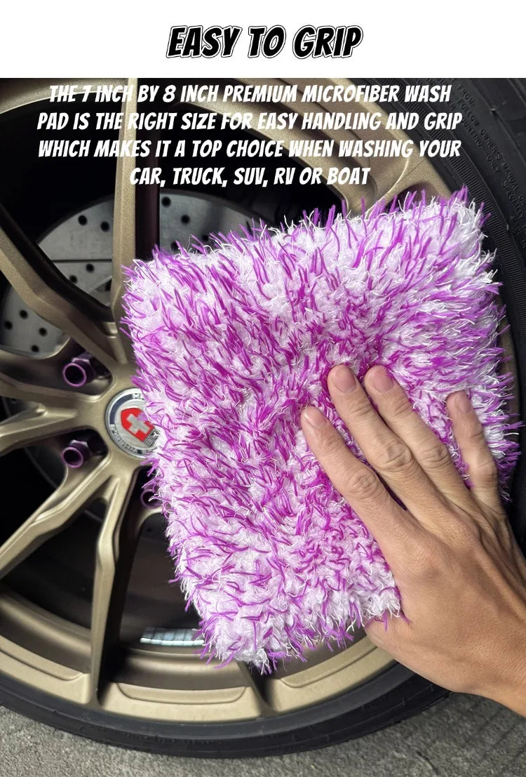 Microfiber Car Wash Pad with Side Opening, 7 x 8 Inch