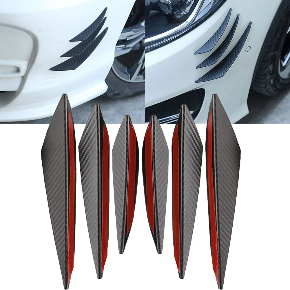 Universal Front Bumper Lip Spoiler Canards 4 or 6 Piece Set - image 3
