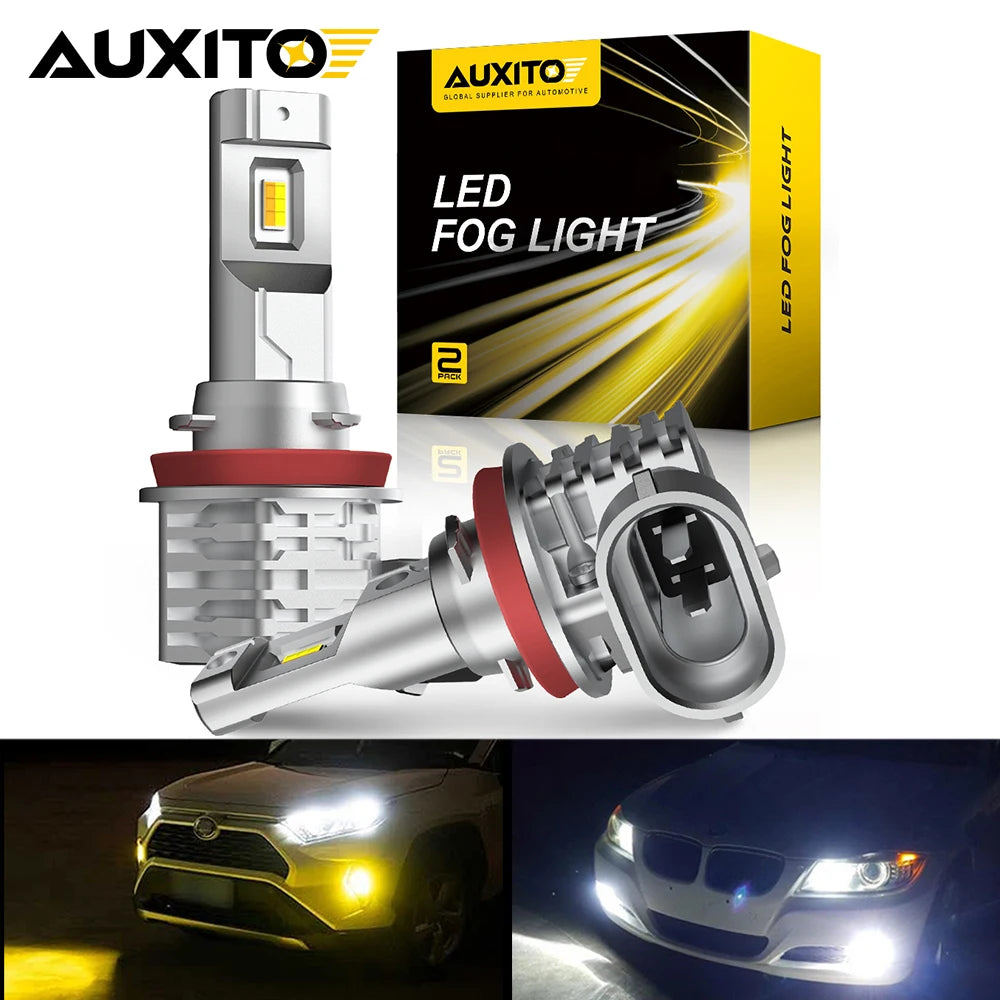Dual Color LED Fog Light Bulbs H8 H9 H11 H16, Set of 2