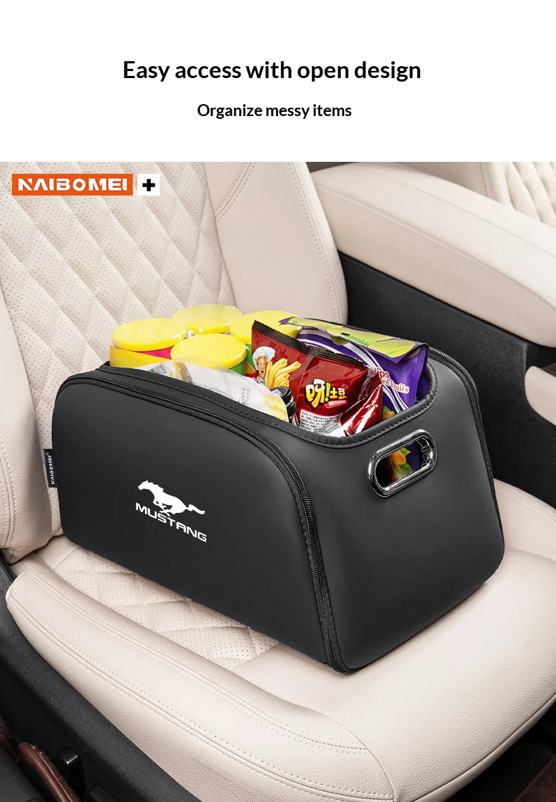 Car Trunk Organizer Box with Pocket for Ford Mustang
