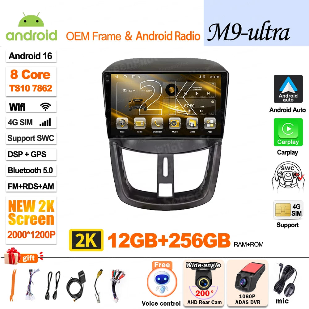 Peugeot 207 2006-2015 Android Car Radio 9" Touchscreen GPS - image 17