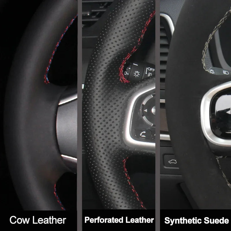 Genuine Leather Steering Wheel Cover for Dodge RAM Trucks - image 2