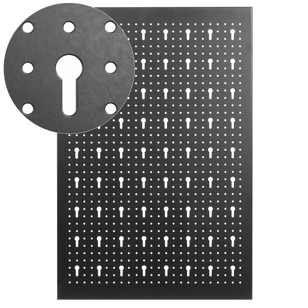 Board Wall Organizer 120x60cm Panel Metal Pegboard Garage Wall Pegboard Tool Storage Kit&17pcs Accessories for Workbench, Garage