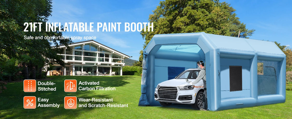 Inflatable Portable Car Paint Spray Booth with Blowers and Air Filter