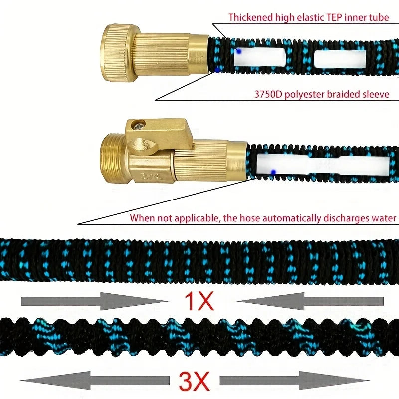 Expandable Garden Hose with 3/4" Threaded Joint – Anti-Twist, Leak-Proof
