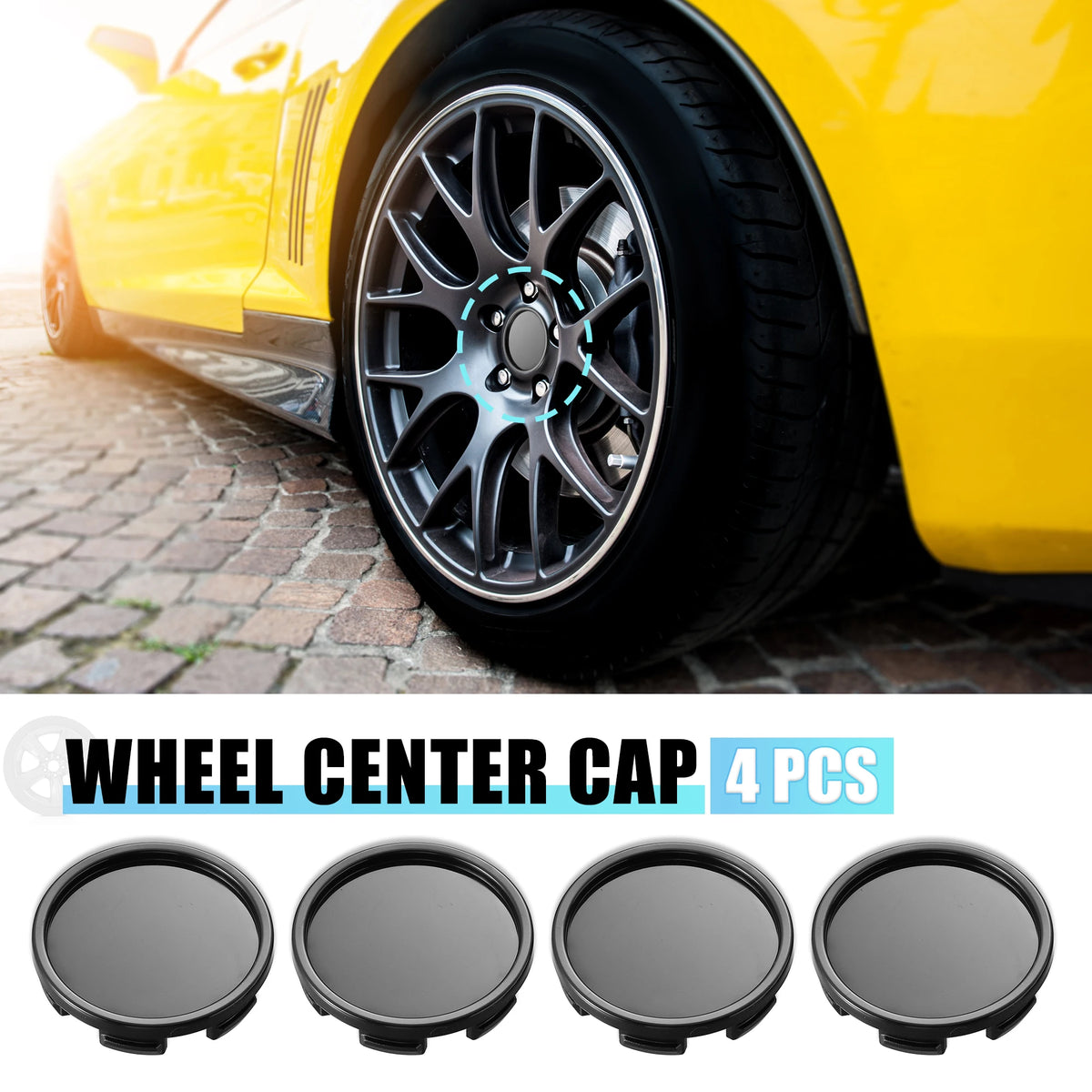 X Autohaux Universal Wheel Center Caps, 53-75mm 4-Pack