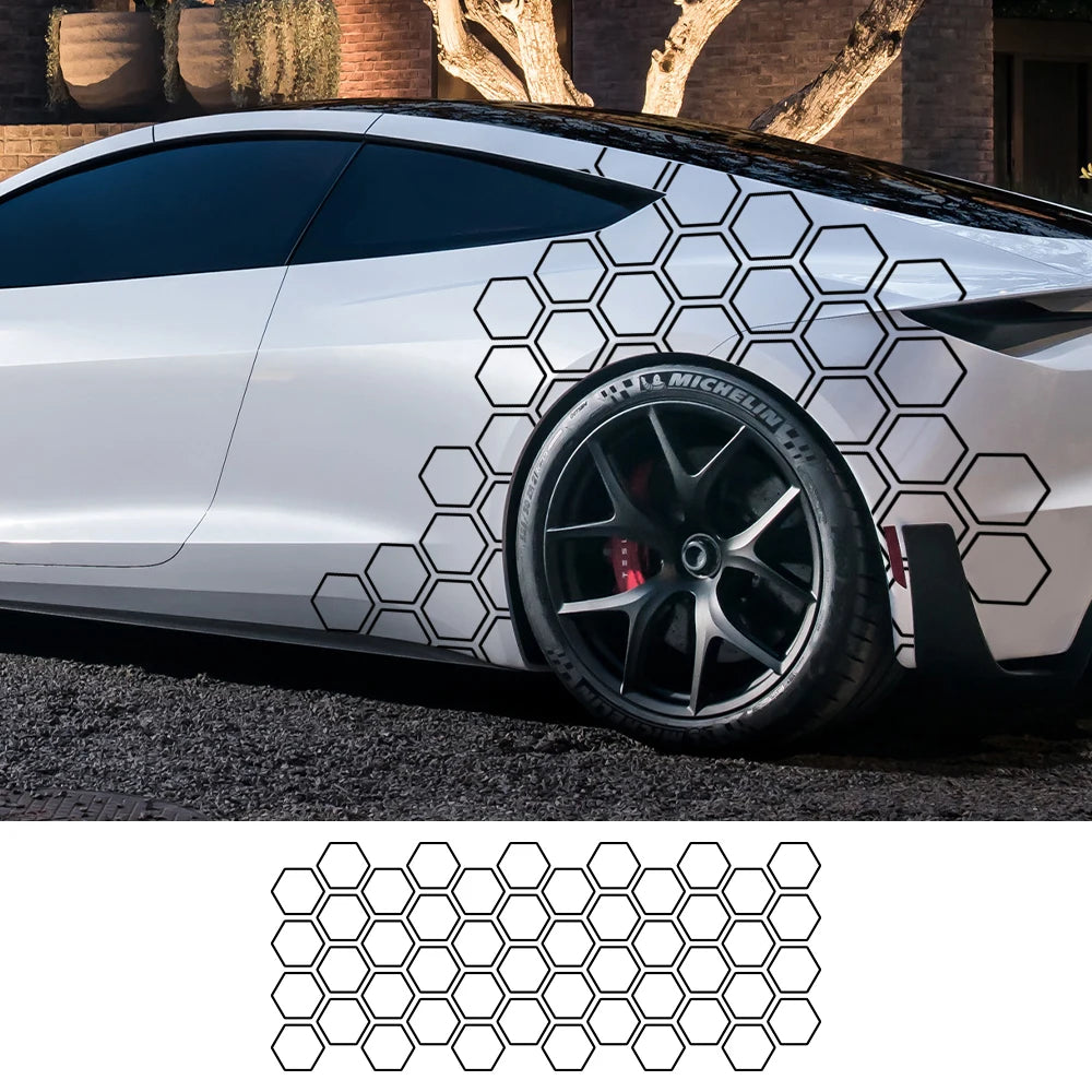 Honeycomb Car Vinyl Decal - Universal Fit, Removable, Waterproof