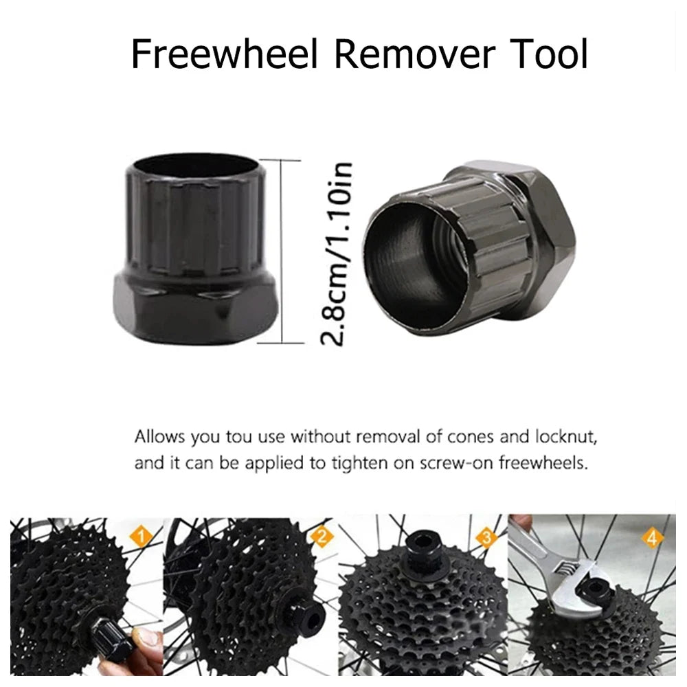 Bicycle Repair Tool Kit Bicycle Crank Remover Tool Bottom Bracket Removal Tool Freewheel Remover Tool Cycling Repair Accessories
