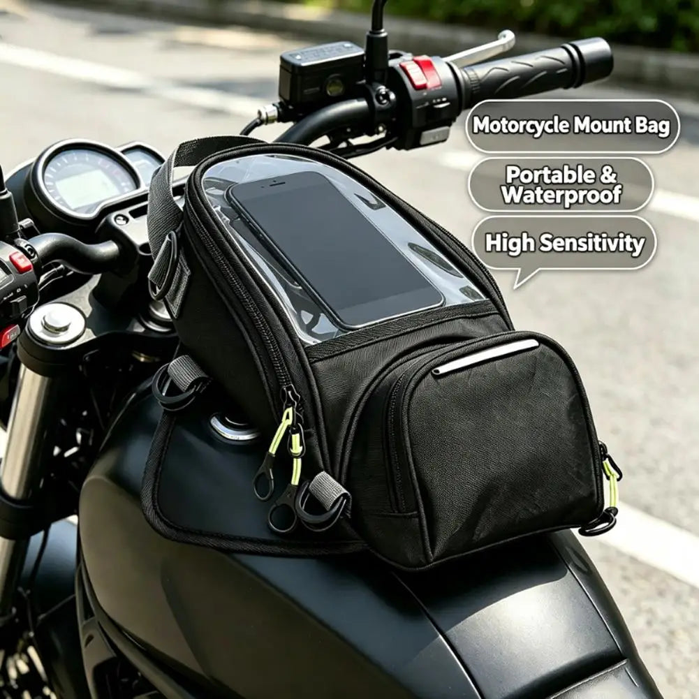 Motorcycle Riding Tank Bag Magnetic Fuel Tank Bag With Touchable Phone Screen Window Waterproof Motorbike Riding Storage Bag