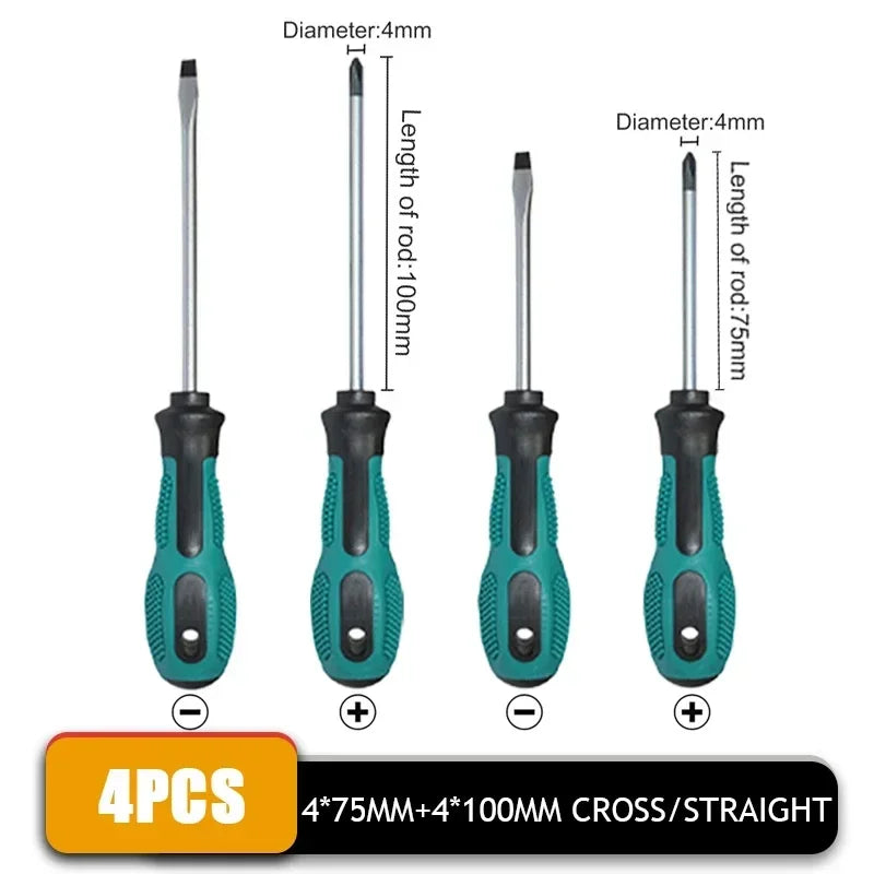 4Pcs Multipurpose Insulated Magnetic Screwdriver Set Cross and Straight Type