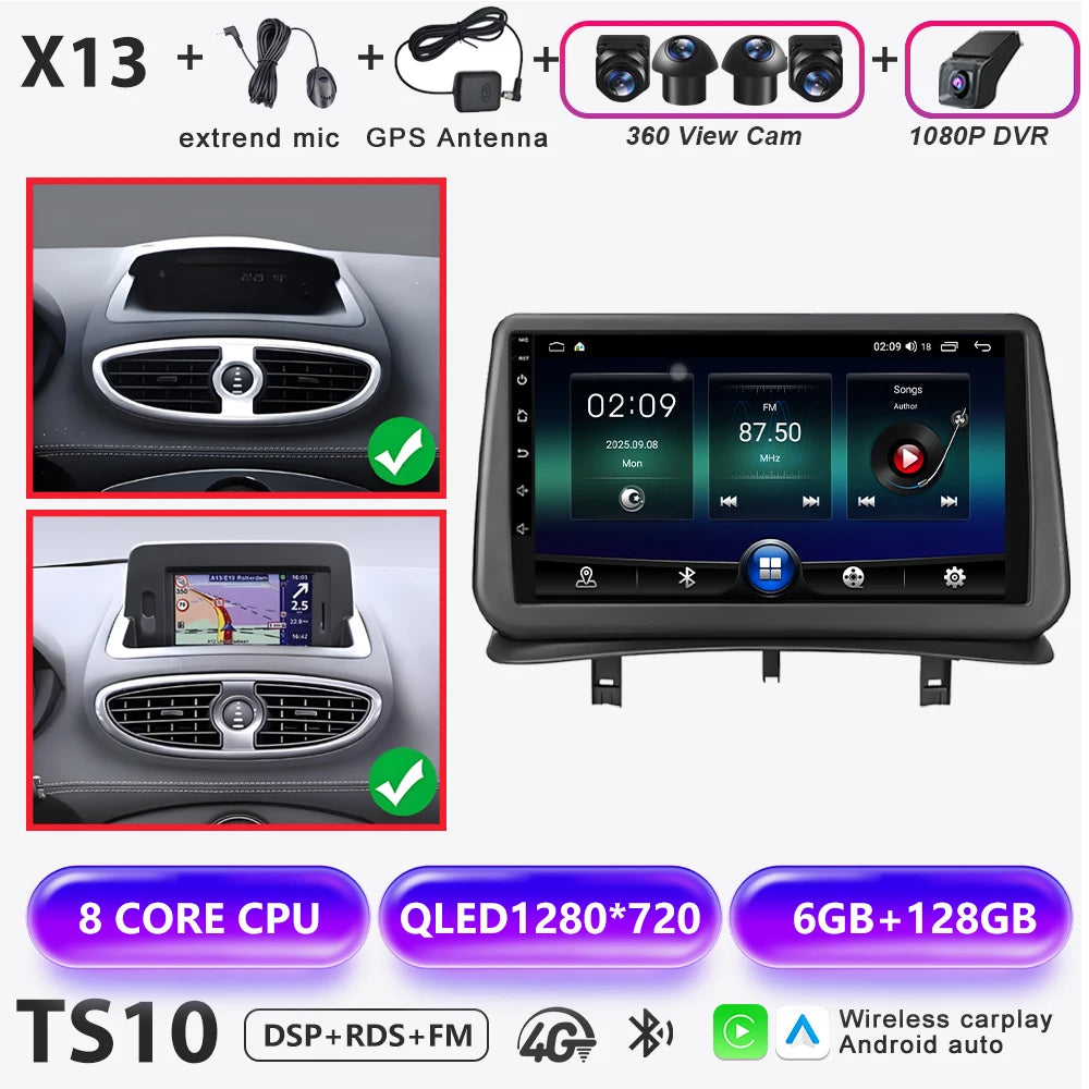 Renault Clio 3 Android 16 Car Multimedia Player with CarPlay - image 19