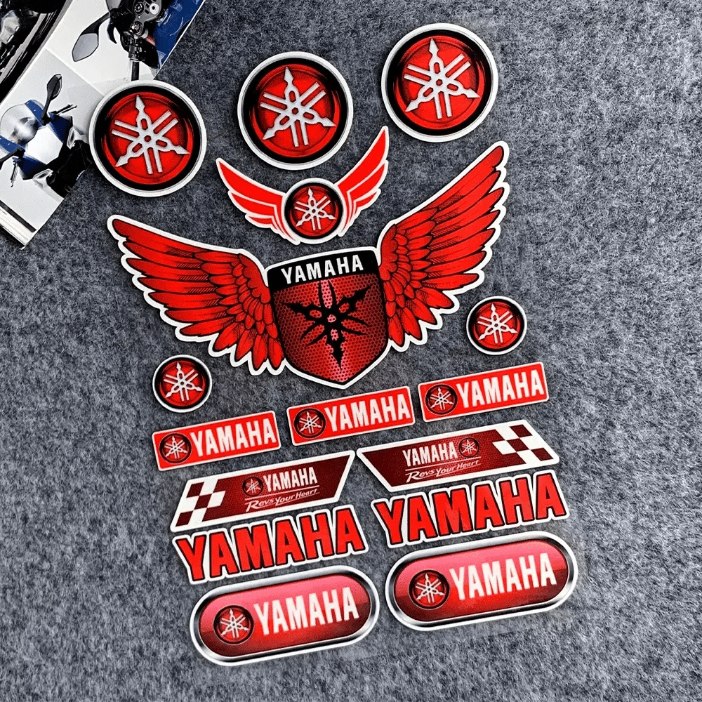 Reflective Racing-Style Motorcycle Sticker for Fuel Tank and Helmet