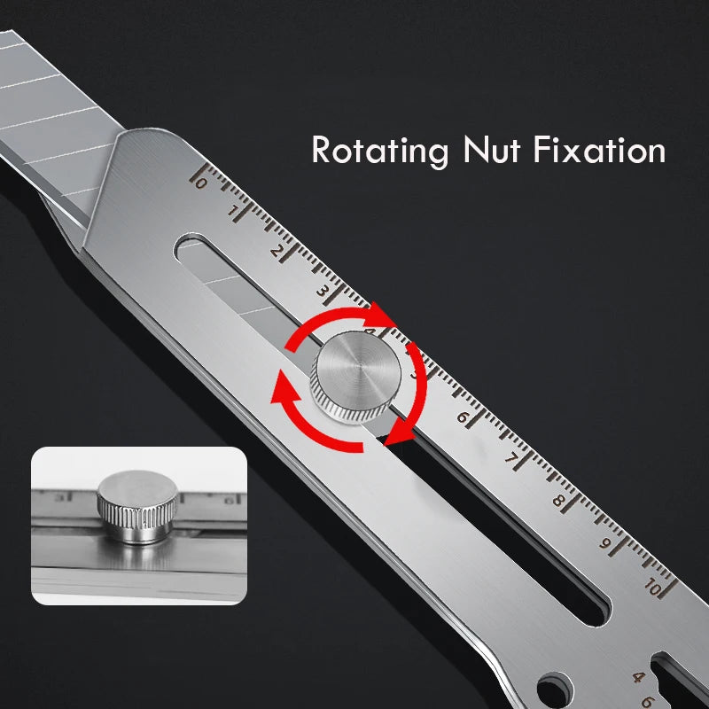 Stainless Steel Box Cutter18MM Retractable Utility Knife Heavy Duty  нож 6 In 1 Multifunctional Pocket Knife Couteau Stationery