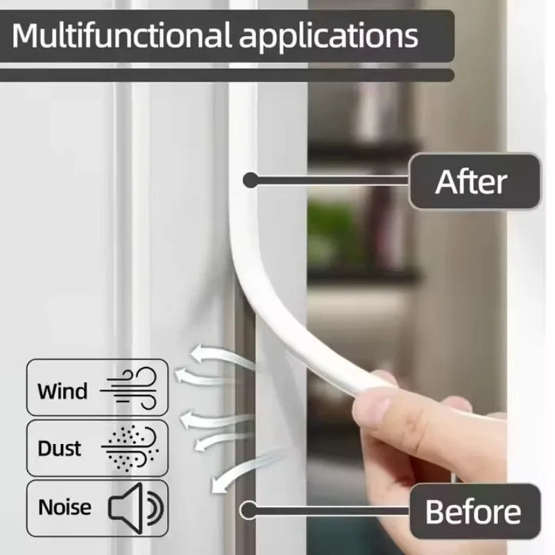 Self-Adhesive D-Shape Door & Window Weather Stripping, 5/10m