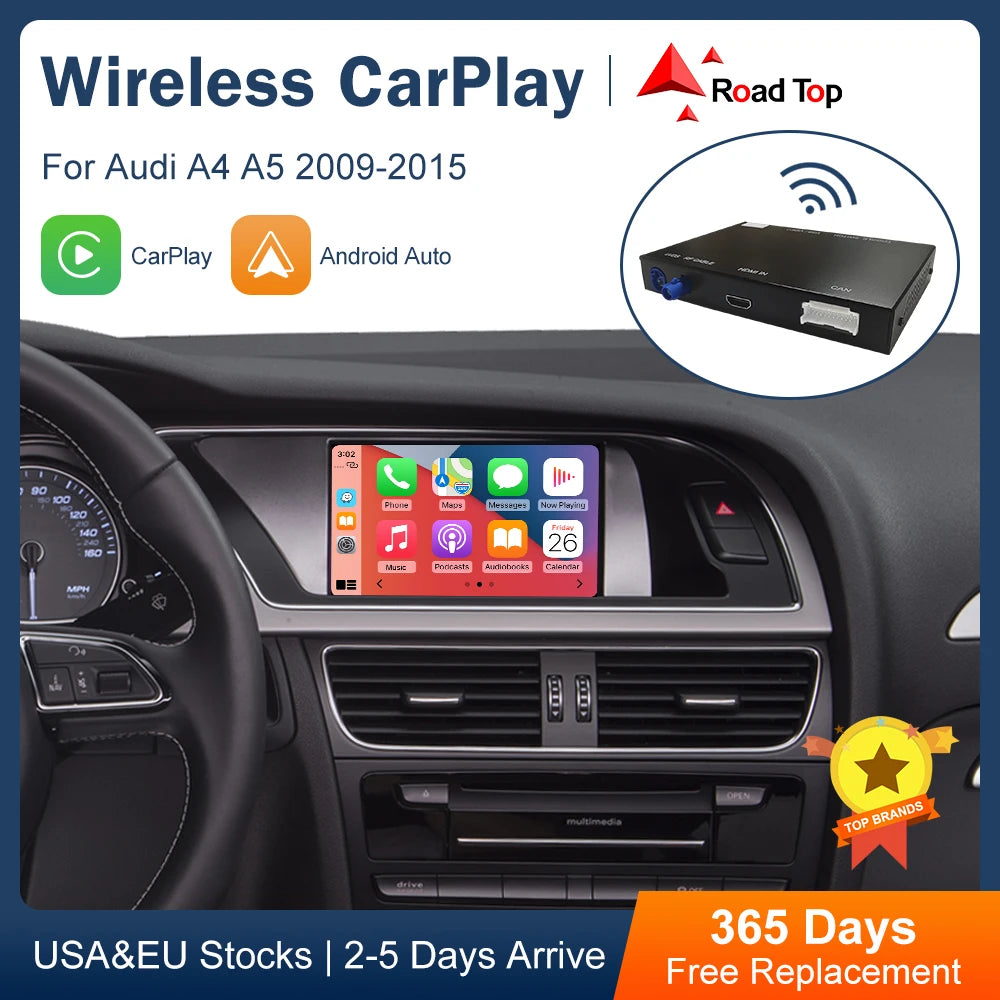 Wireless Apple CarPlay & Android Auto for Audi A4 A5 Q5 2009-2015