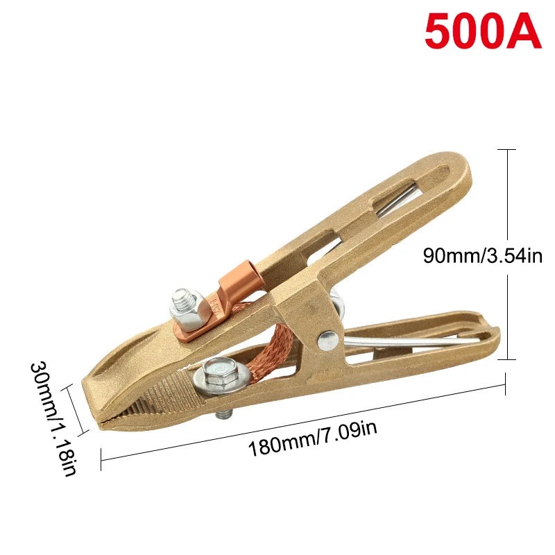 260/300/500A Brass A-Shape Welding Ground Clamp, High Conductivity