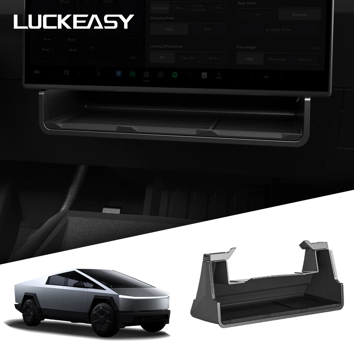 Hidden Storage Tray Under Center Screen for Tesla Cybertruck