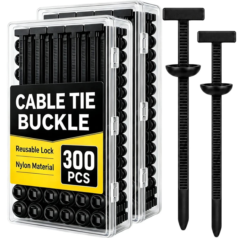 Heavy Duty Zip Ties Nylon Self Locking Cable Ties Buckle With Pin Button Car Repair Fastening Straps For Home Office Organizer