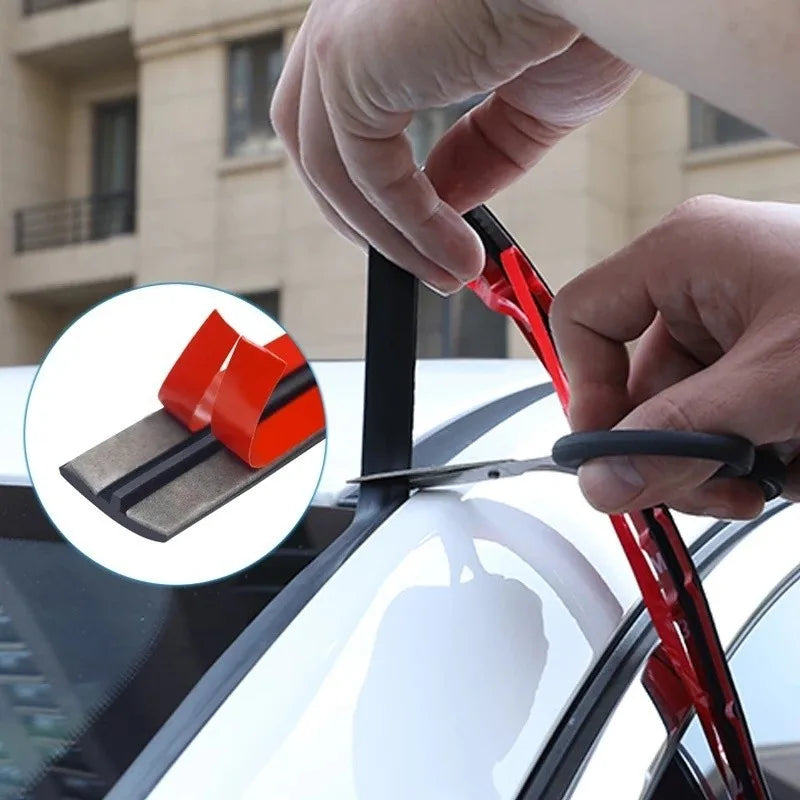 Car windshield sealing strip 2m, T-type rubber seal against leaks and wind noise