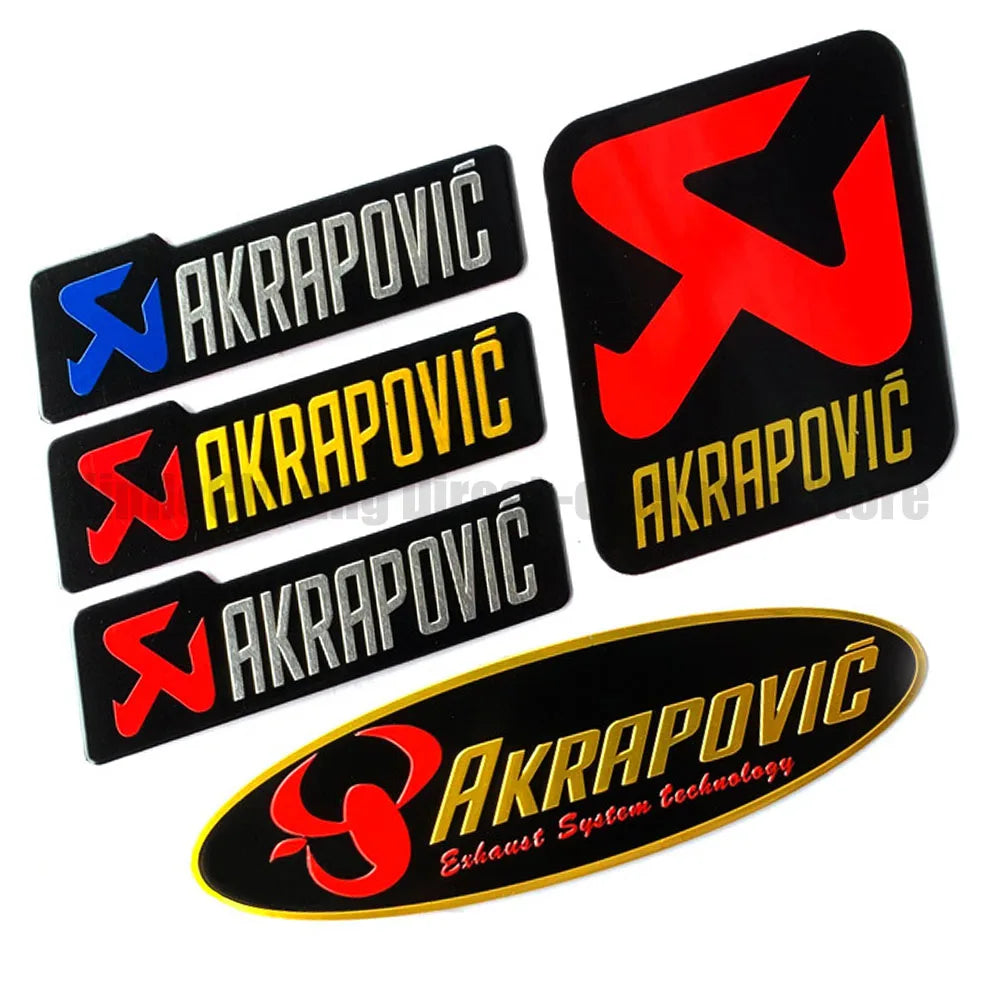 Metal Motorcycle Exhaust Pipe Label Sticker with Lettering Design