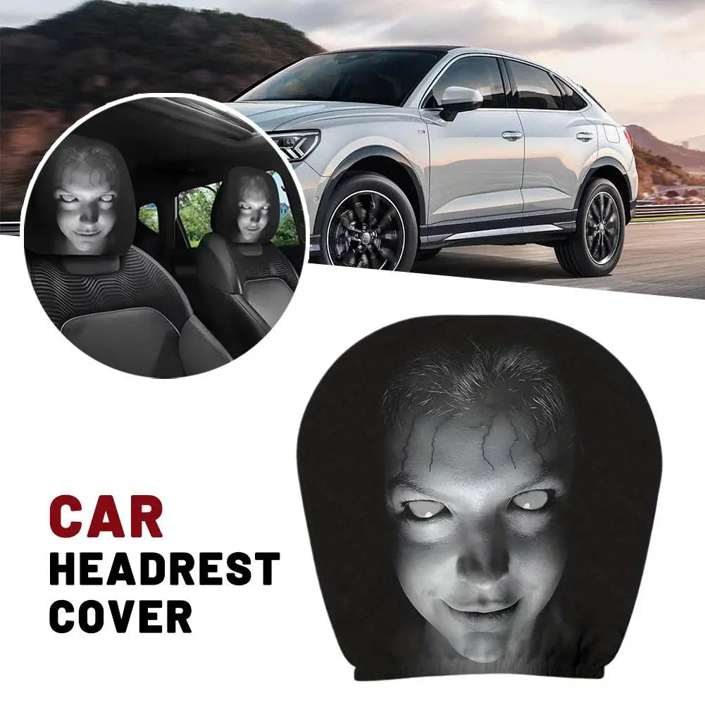 Skull Embroidered Car Headrest Covers (2 Pack) Universal Fit - image 3