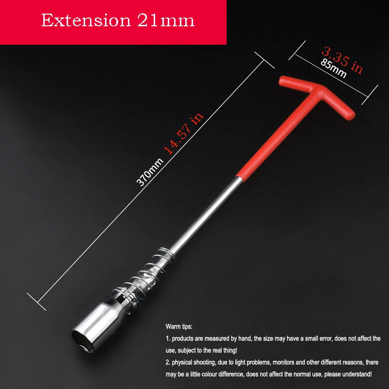T Type Spark Plug Socket Wrench 360 Degree Swivel Head 14/16/21mm for Car Motorcycle
