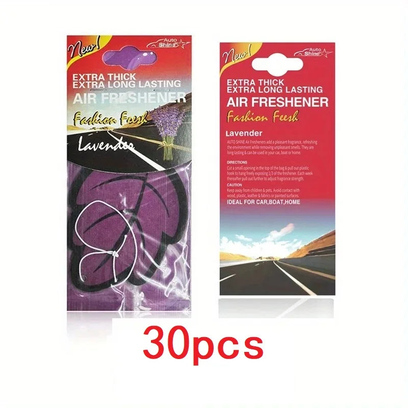 Vanilla Scented Paper Leaf Hanging Car Air Fresheners, 3-60 Pcs