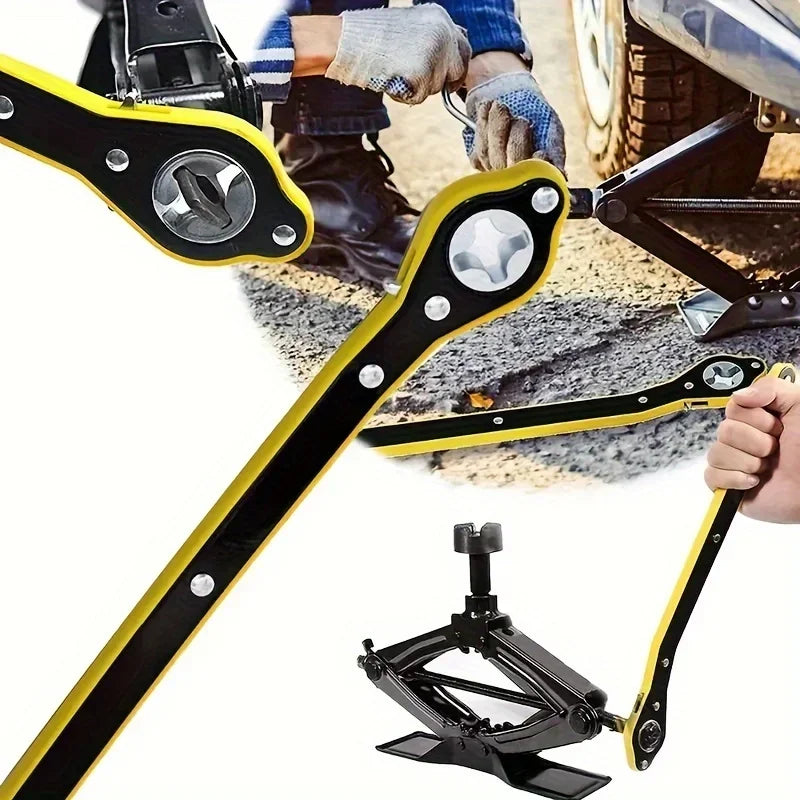 Car Labor-saving Jack Ratchet Wrench Scissor Jack Garage Tire Wheel Lug Wrench Handle Labor-saving Wrench Car Repair Tool