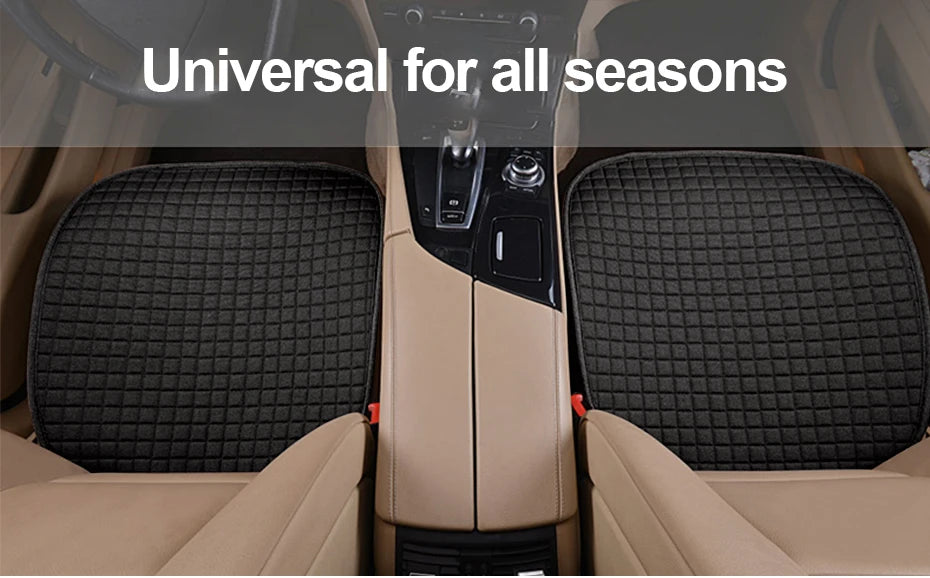 Breathable Flax Car Seat Cushions, Front, Rear and Full Sets
