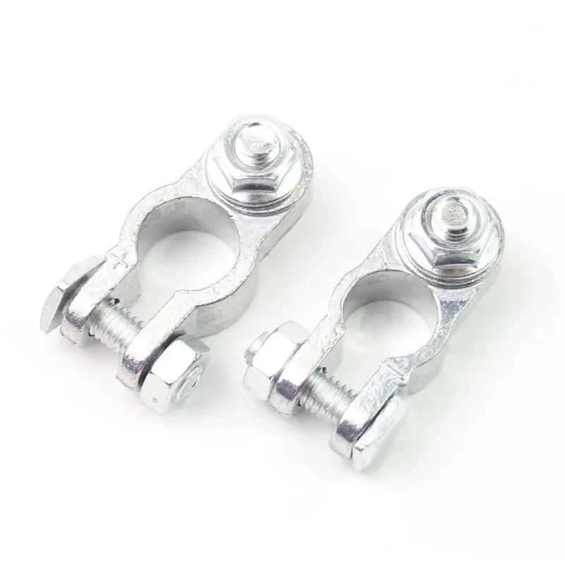 1 Pair Battery Terminal Clamp Zinc Alloy Positive & Negative Pole Auto Car Screw Connector Car Battery Terminal Clamp