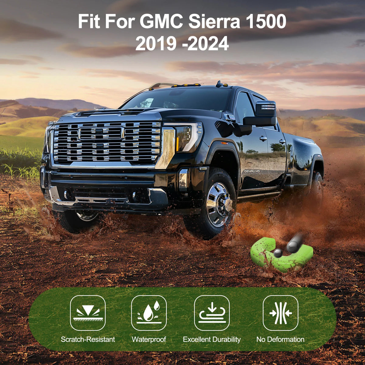 Tow Hitch Covers for GMC Sierra 1500 2019-2024, Customized Tow Hook Cover Compatible with GMC Sierra 1500 Accessories