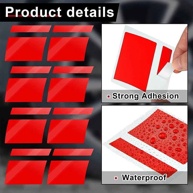 Reflective Wheel Rim Stripe Stickers, 7x10 cm Racing Decals