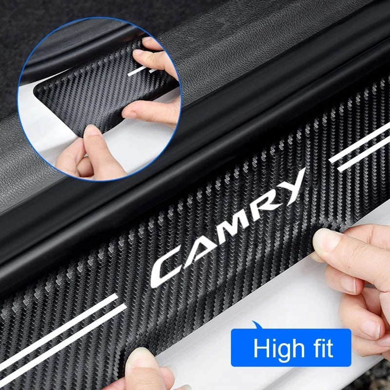 Carbon Fiber Door Scratch Protector Sticker for Toyota Camry RAV4 - image 4