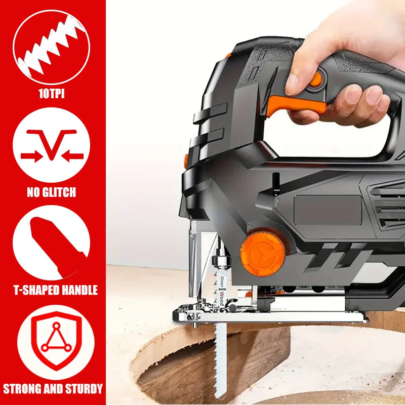 5-Piece T-Shank Jigsaw Blade Set – Assorted Wood Cutting Blades