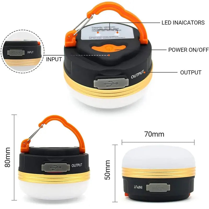 Portable LED Camping Lantern – 3 Modes with Magnet