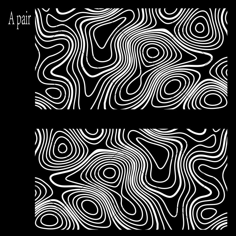 Topographic Map Reflective Car Window Sticker Pair, 85x45 cm