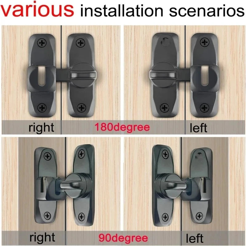 Zinc Alloy Sliding Door Latch – 90/180° Flip Lock, Gate Bolt