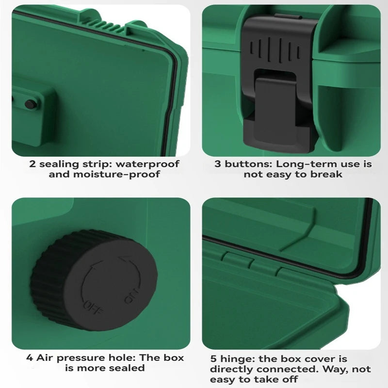 Portable Plastic Tool Box Waterproof Professional Multifunctional Electrician Storage Protective Shockproof Suitcase Tool Box