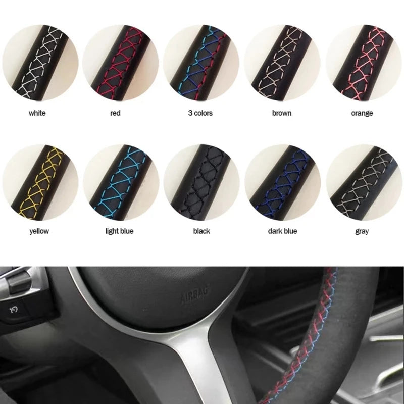 Custom Microfiber Leather Steering Wheel Cover for Toyota Camry RAV4 - image 5