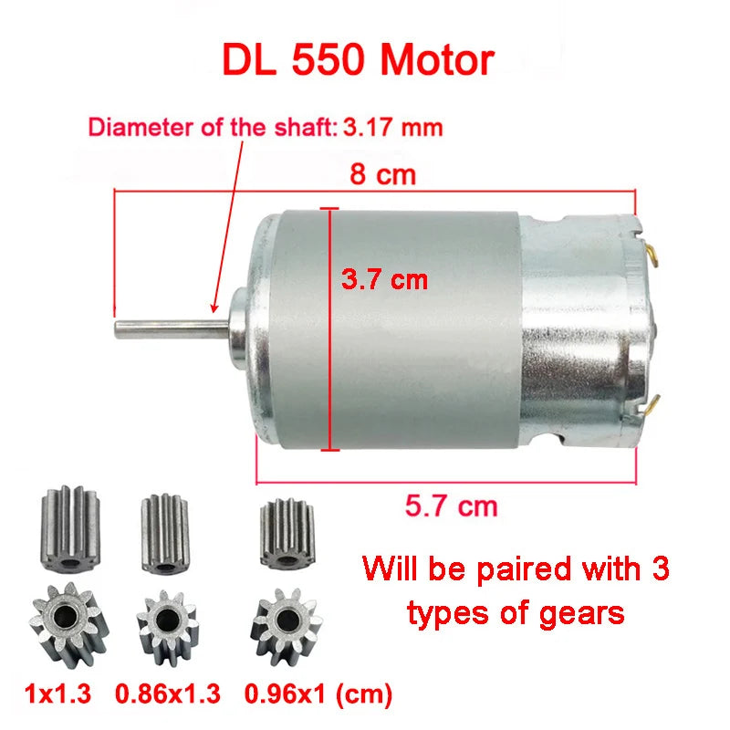 Children's electric car DC motor, kid's car high speed motor,DL 550 High-power motor 570 40000rpm engine