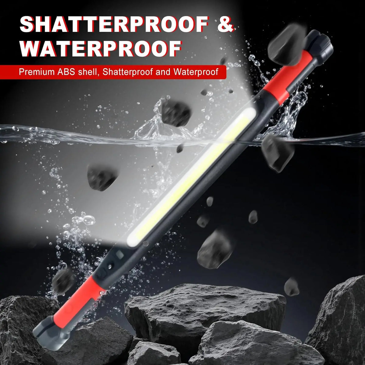 LED Magnetic Work Light Rechargeable Underhood Work Lamp With Hooks & Rotating Magnetic Base For Car Repairing Emergency