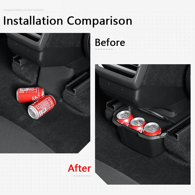 Rear Center Console Storage Box with Lid for Tesla Model Y L (2025-2026)