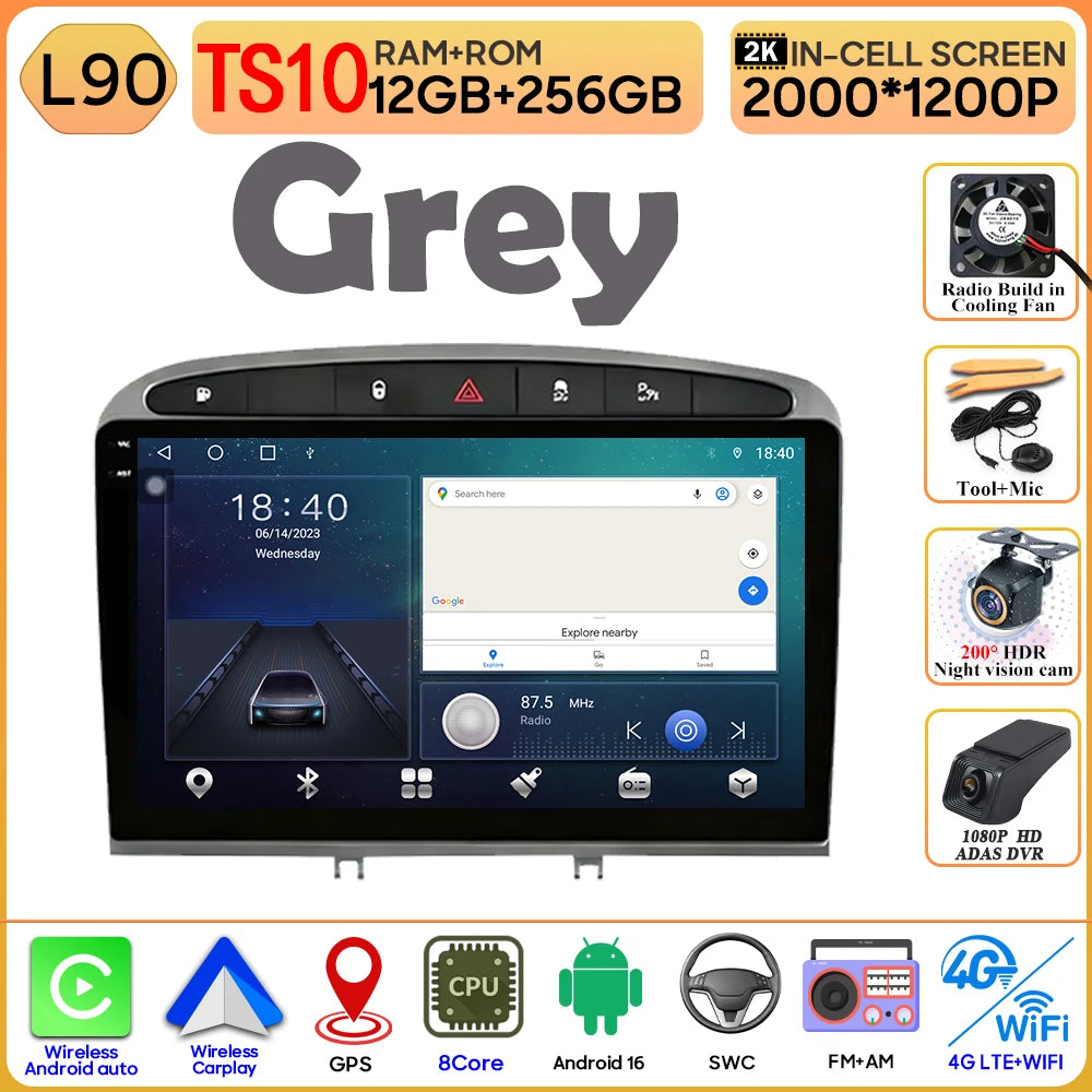 9" Android Car Radio for Peugeot 408/308 with Wireless CarPlay - image 26